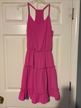 Bright Fuchsia Tiered Summer Dress